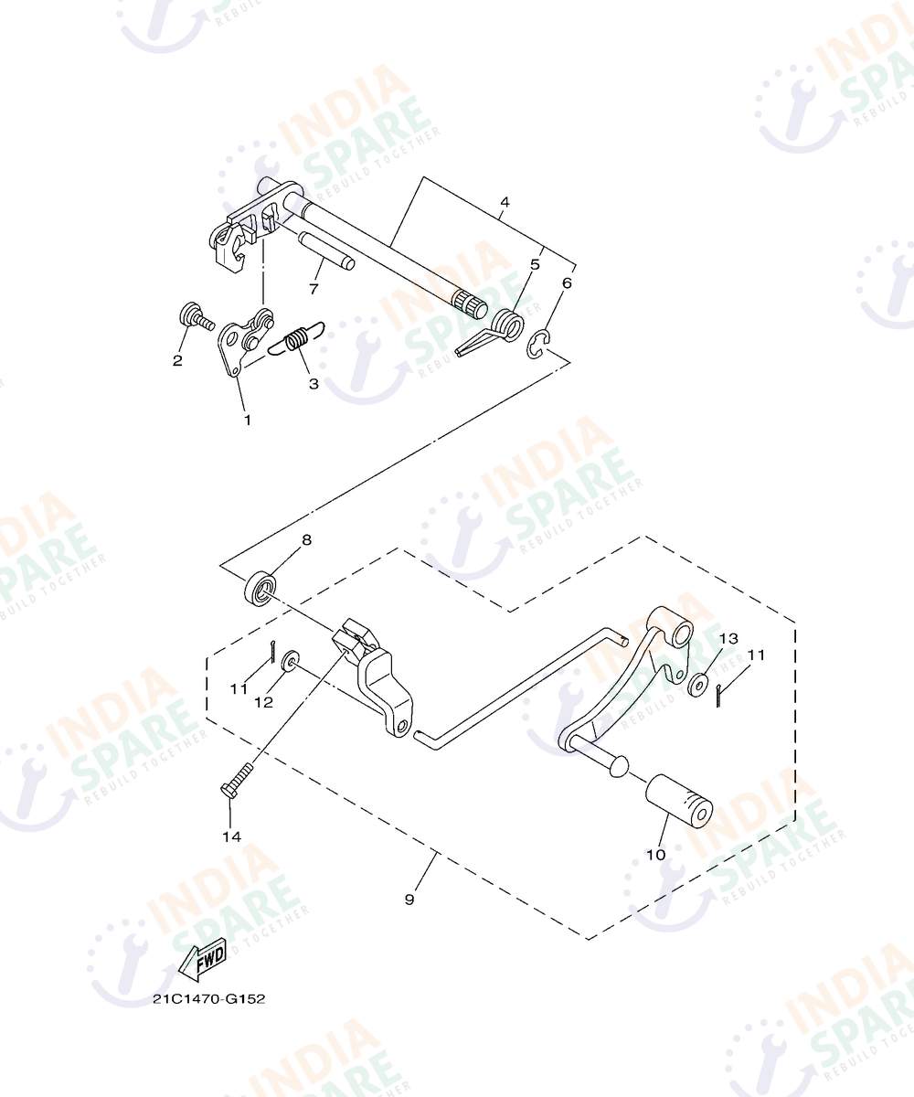 YAMAHA BST3 FZS V4 Series SHIFT SHAFT